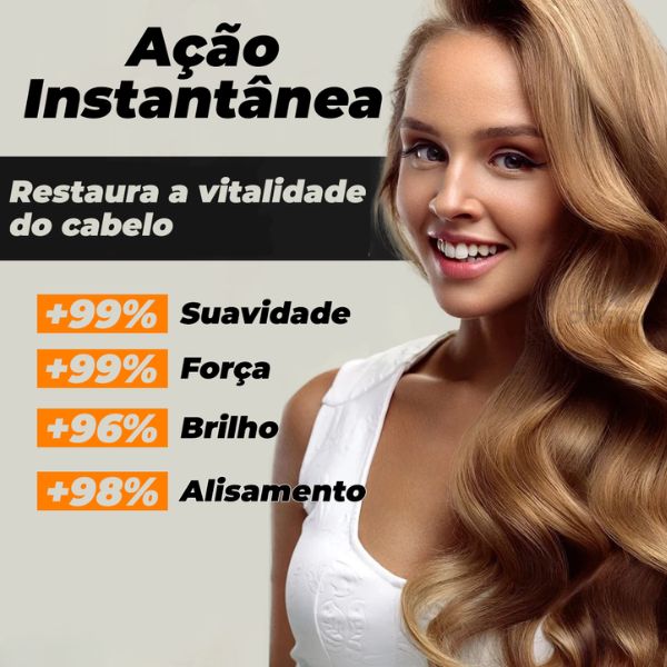 Máscara de Alisamento instantâneo a base de Colágeno Puro & Keratina Pura - GoldHair®