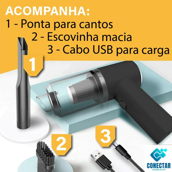 Aspirador de Pó Portátil 3 em 1 + Brinde Exclusivo
