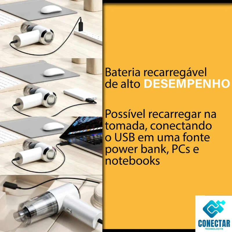 Aspirador de Pó Portátil 3 em 1 + Brinde Exclusivo