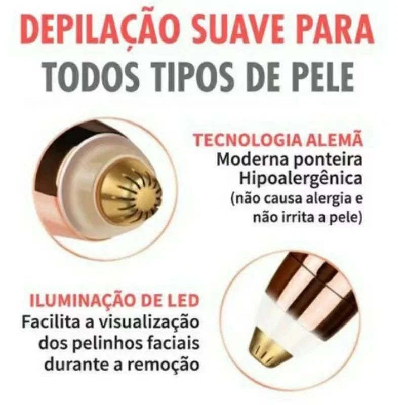 Caneta Depiladora de Sobrancelha e Pelos Faciais