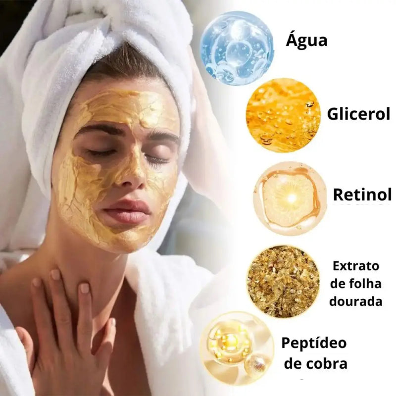 Gold Mask - Máscara Facial Antirrugas E Manchas