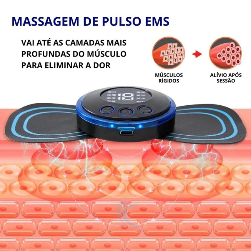 MassageFlex® | Massageador Muscular Eletroterapia + Display Digital + Controle Remoto de Brinde