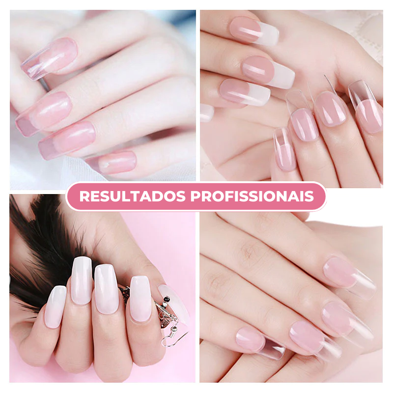 Mobray® | Kit Unhas Perfeitas Completo: Polygel + 10 Tipos de Molde + Pincel + Ferramenta para Acabamento + Primer de Brinde