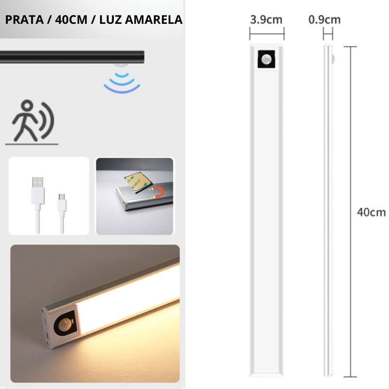 Luminária LED com Sensor de Movimento