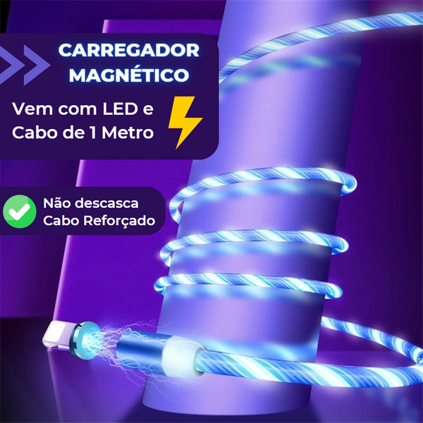 Cabo de Carregamento Magnético com LED para iPhone