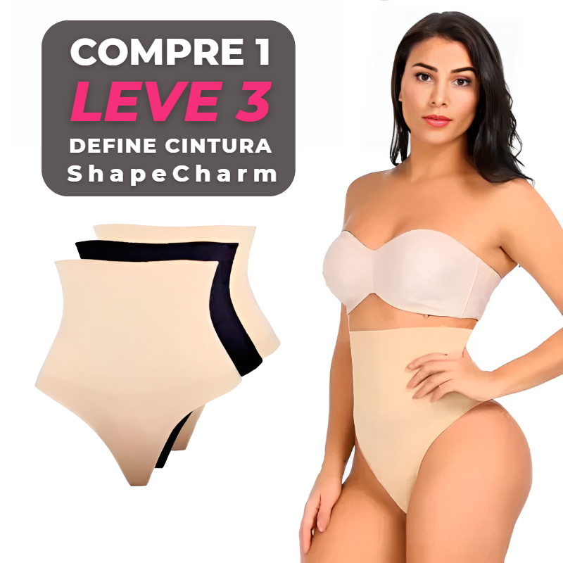 ShapeCharm® | Calcinha Modeladora Confortável Define Cintura e Comprime Abdômen [Compre 1 Leve 3]