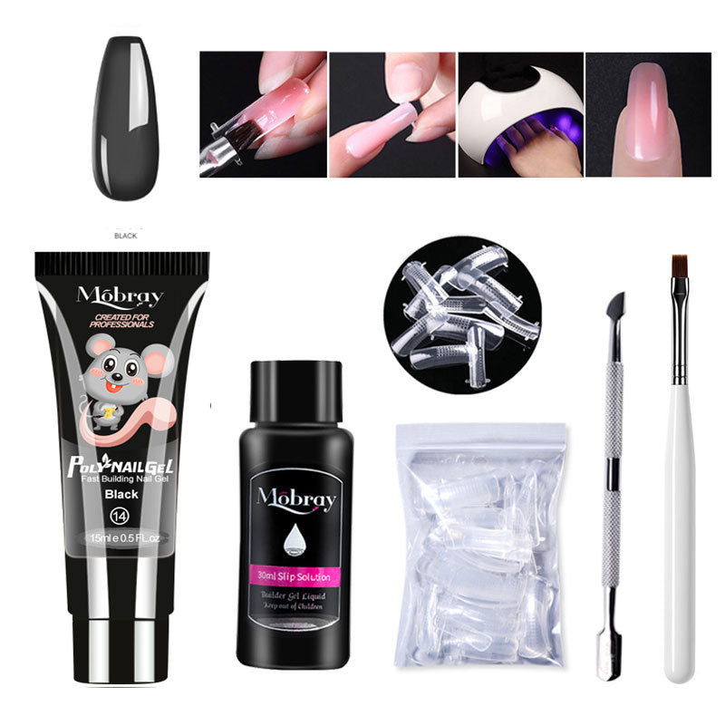 Mobray® | Kit Unhas Perfeitas Completo: Polygel + 10 Tipos de Molde + Pincel + Ferramenta para Acabamento + Primer de Brinde