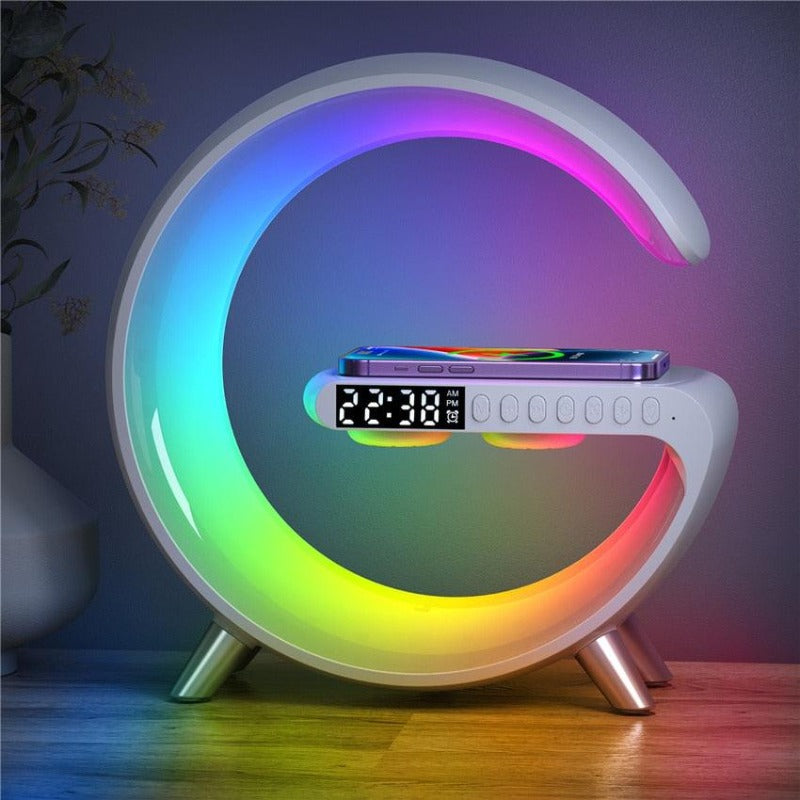 G-Speaker® | Luminária RGB de Mesa com Carregador sem Fio e Auto Falante com Bluetooth Integrado + Brinde Exclusivo