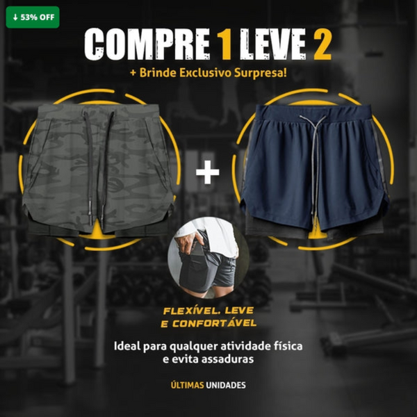 Short DryFit® de Compressão - Leve 2 Pelo Preço de 1 + Brinde Surpresa